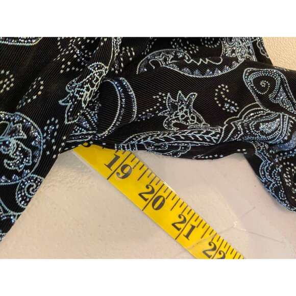 Alex Evenings Black Blue Paisley Print Jacket & Tank Set Medium - Picture 11 of 16